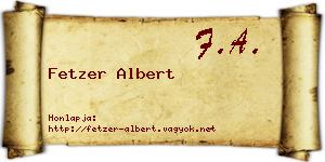 Fetzer Albert névjegykártya